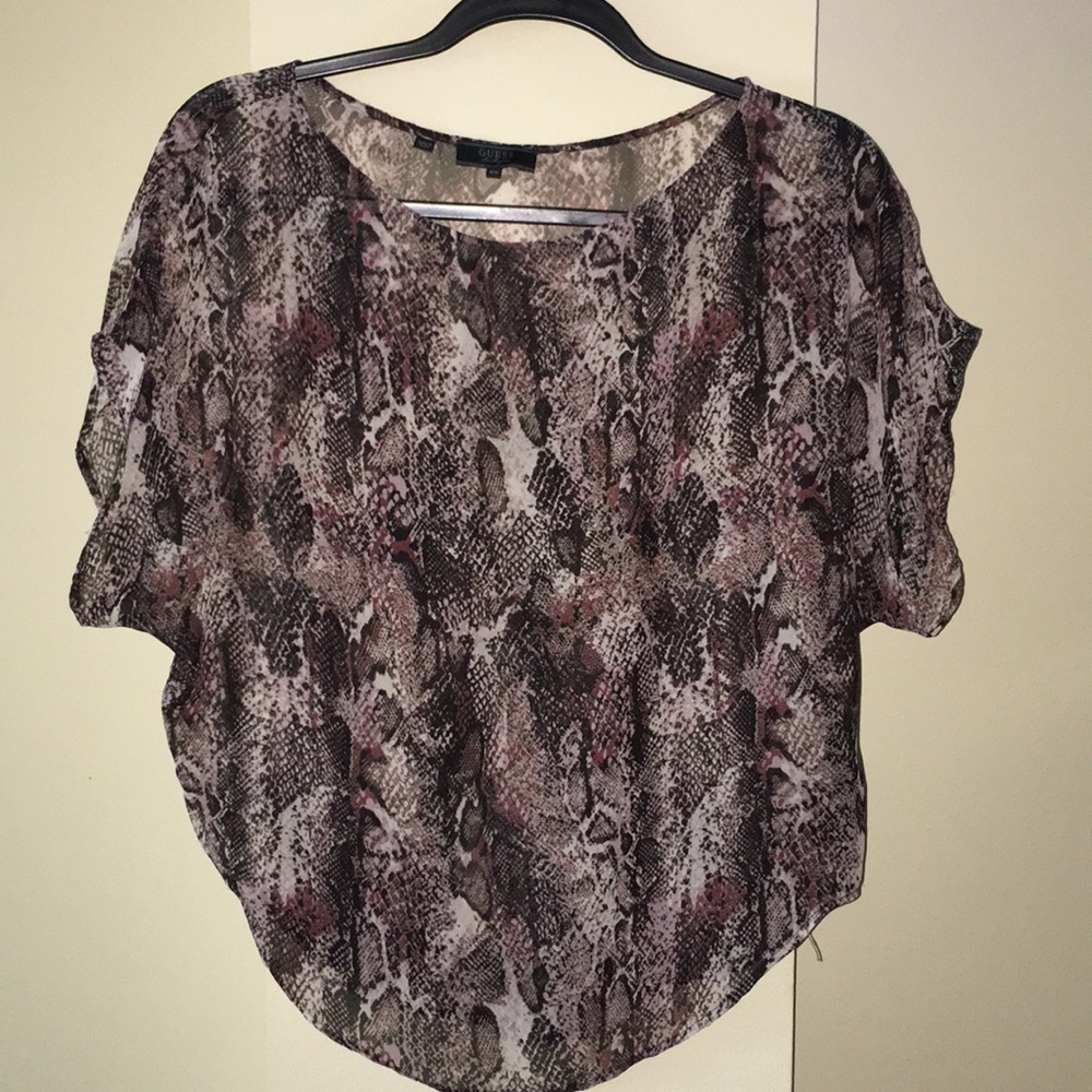 Guess sheer snakeskin blouse. Size extra small